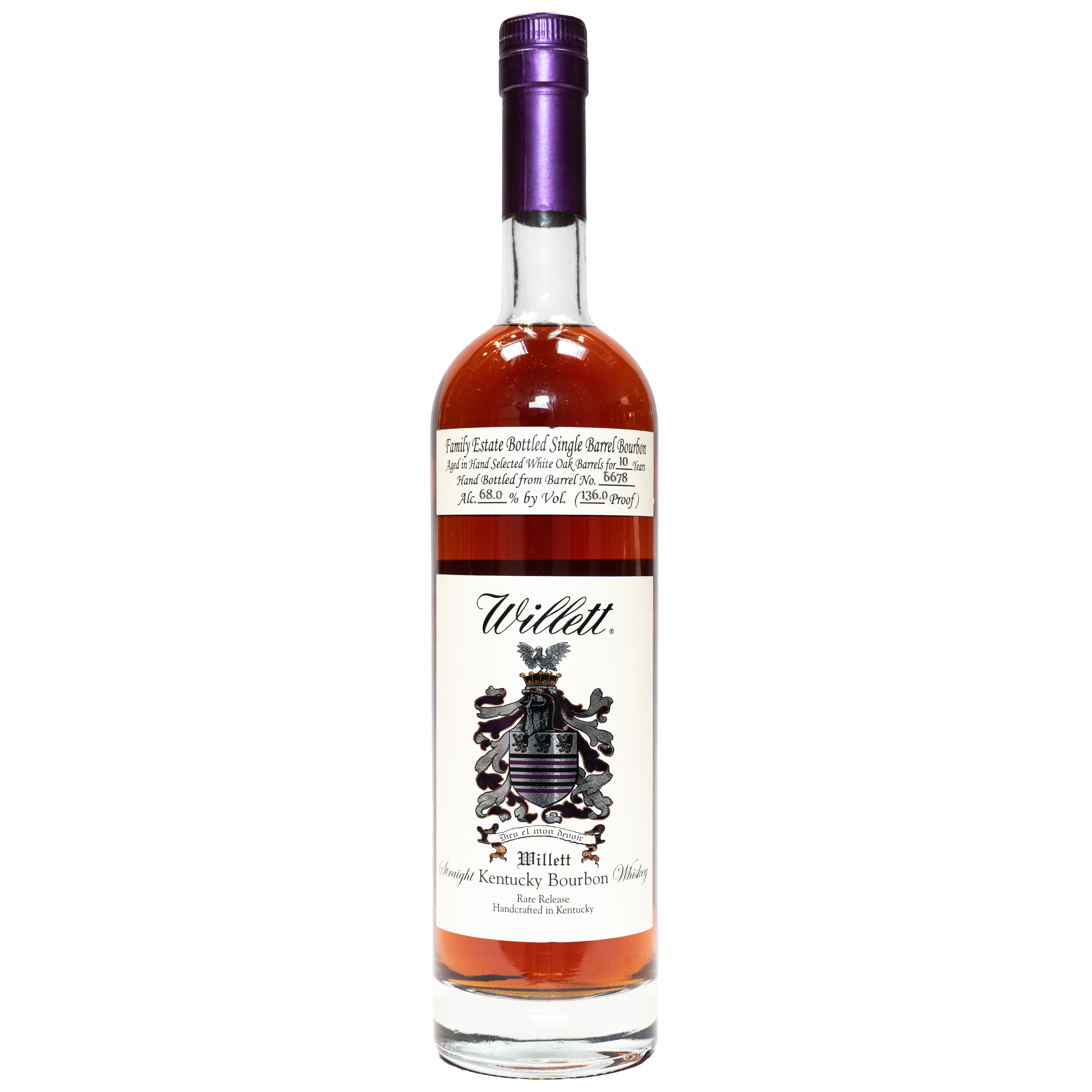 Willett Family Estate 10 Year Bourbon | Barrel Strength | Purple Top | 750ml