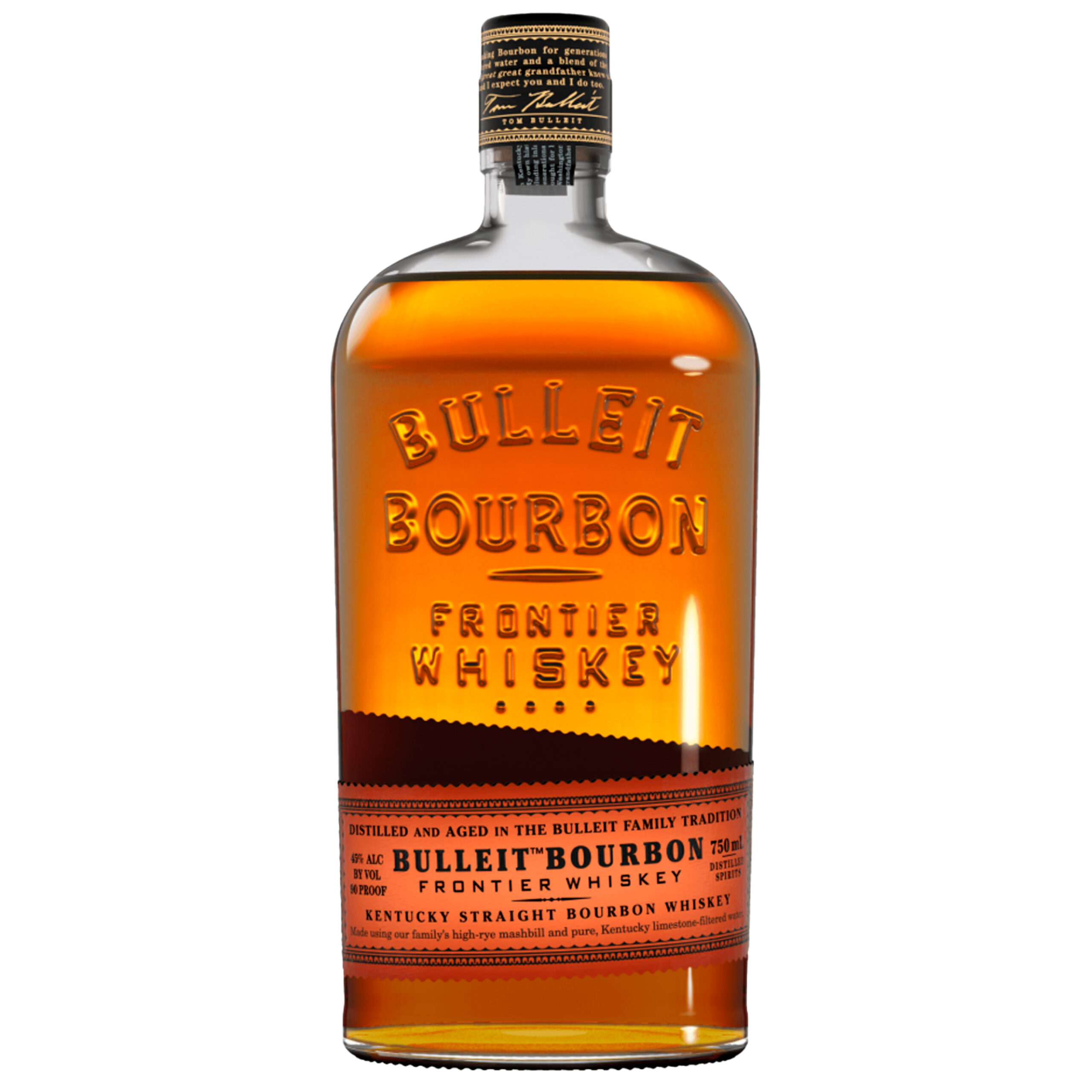 Bulleit Bourbon Frontier Whiskey 750ml bottle