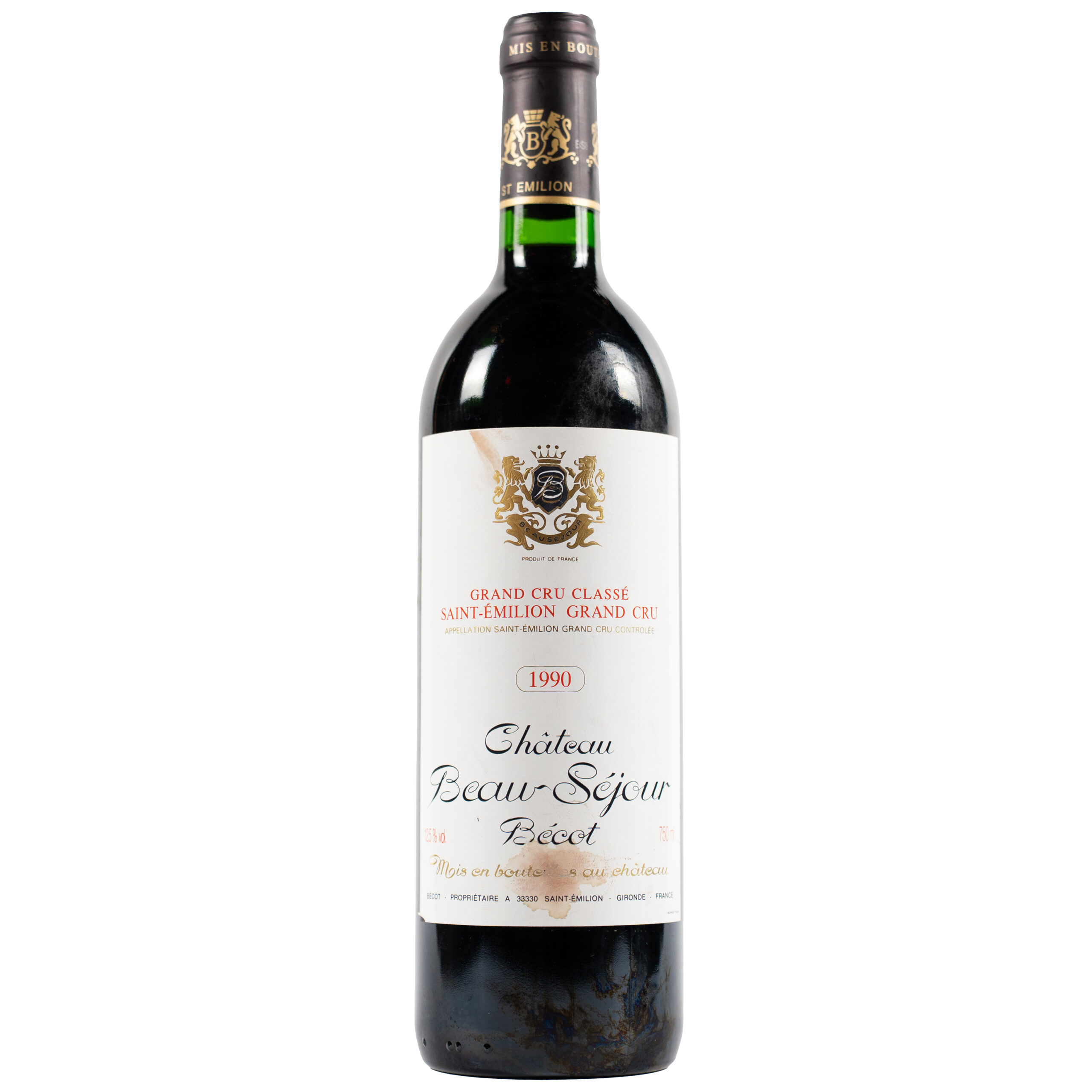 Château Beau-Séjour Bécot 1990 Saint-Émilion Bordeaux 750ml bottle
