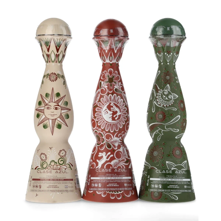 Clase Azul Master Artisans Jimón López Family Extra Añejo Tequila 1L 3-pack ceramic bottles