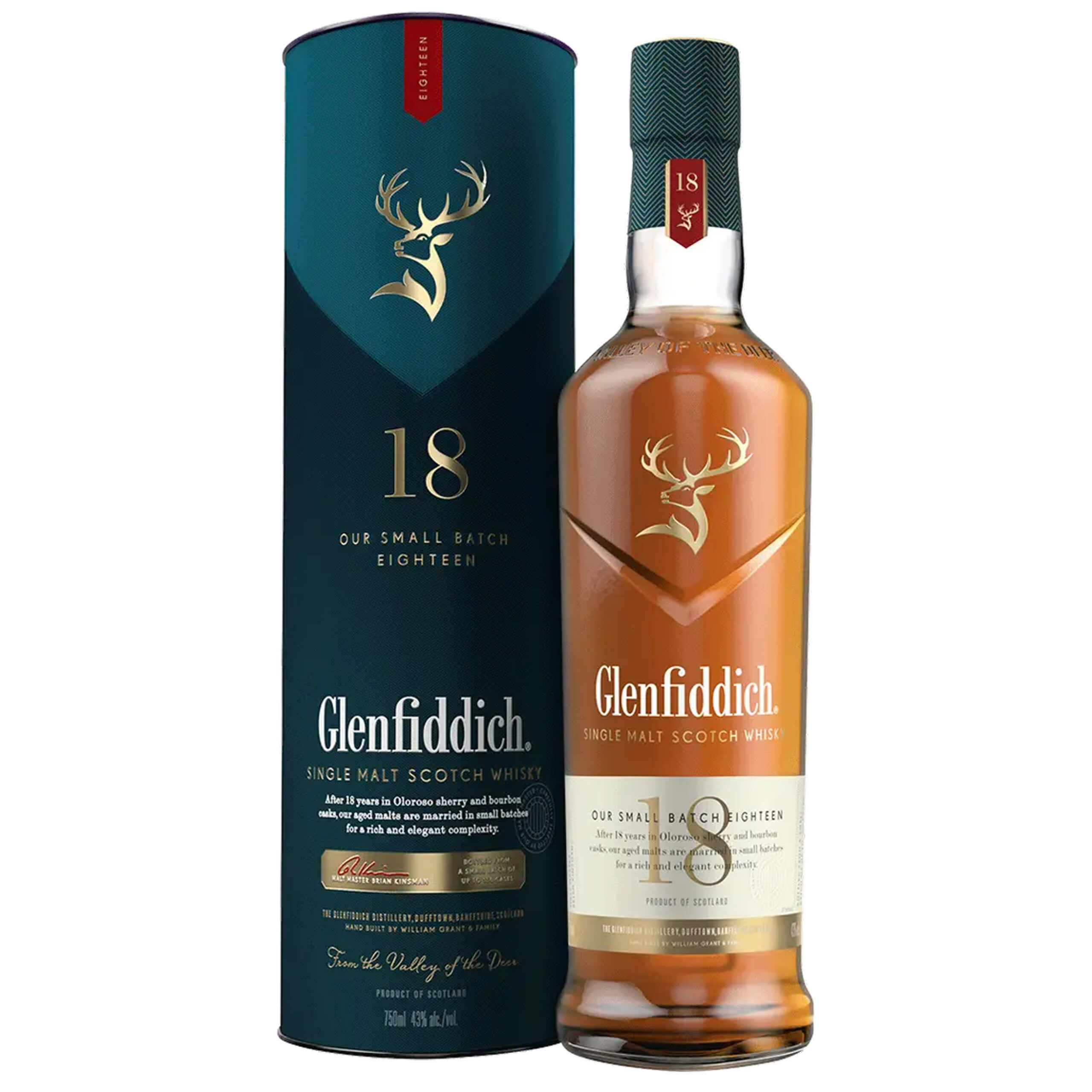 Glenfiddich 18 Year Old Single Malt Scotch Whisky 750ml bottle