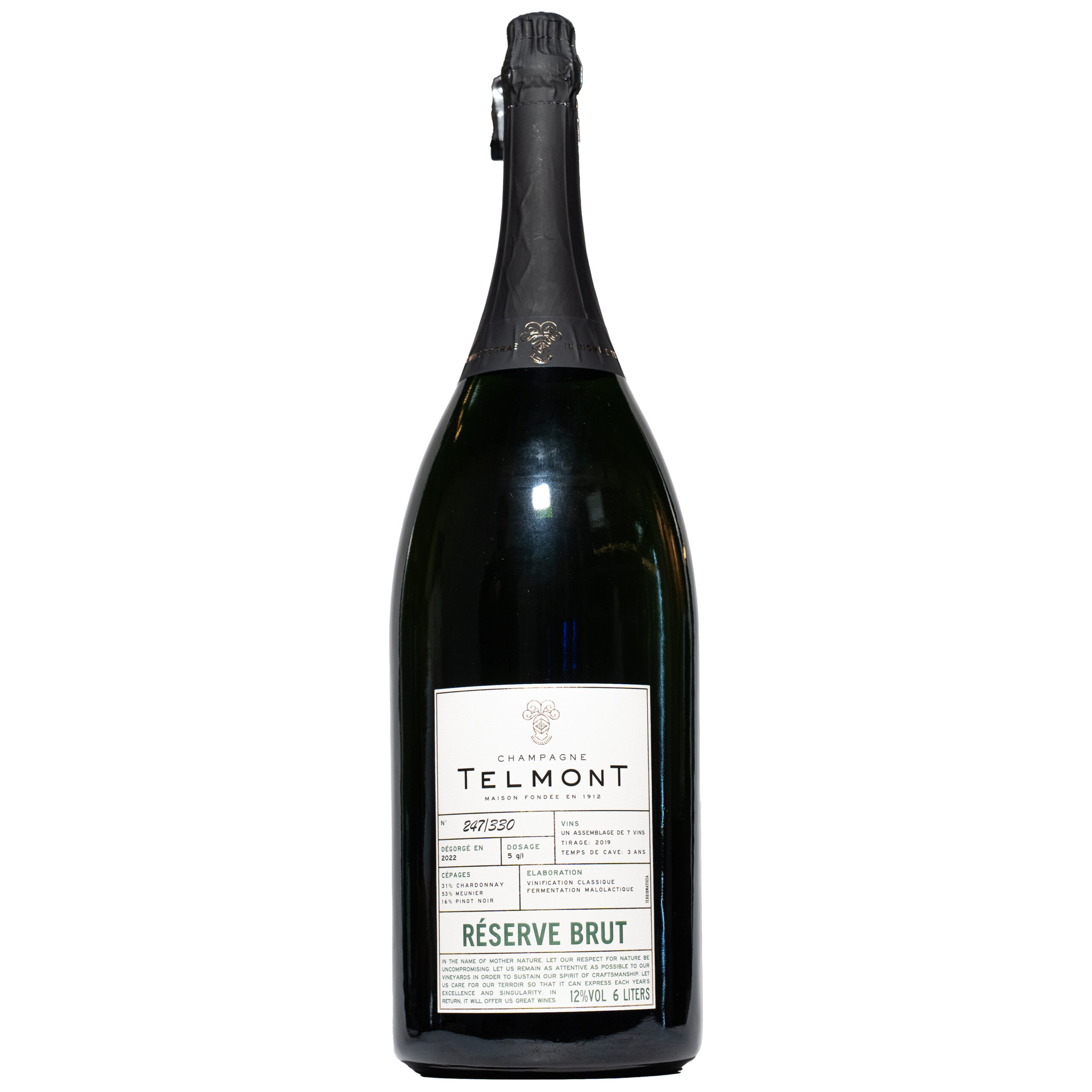 Telmont Réserve Brut NV Champagne Methuselah 6L bottle