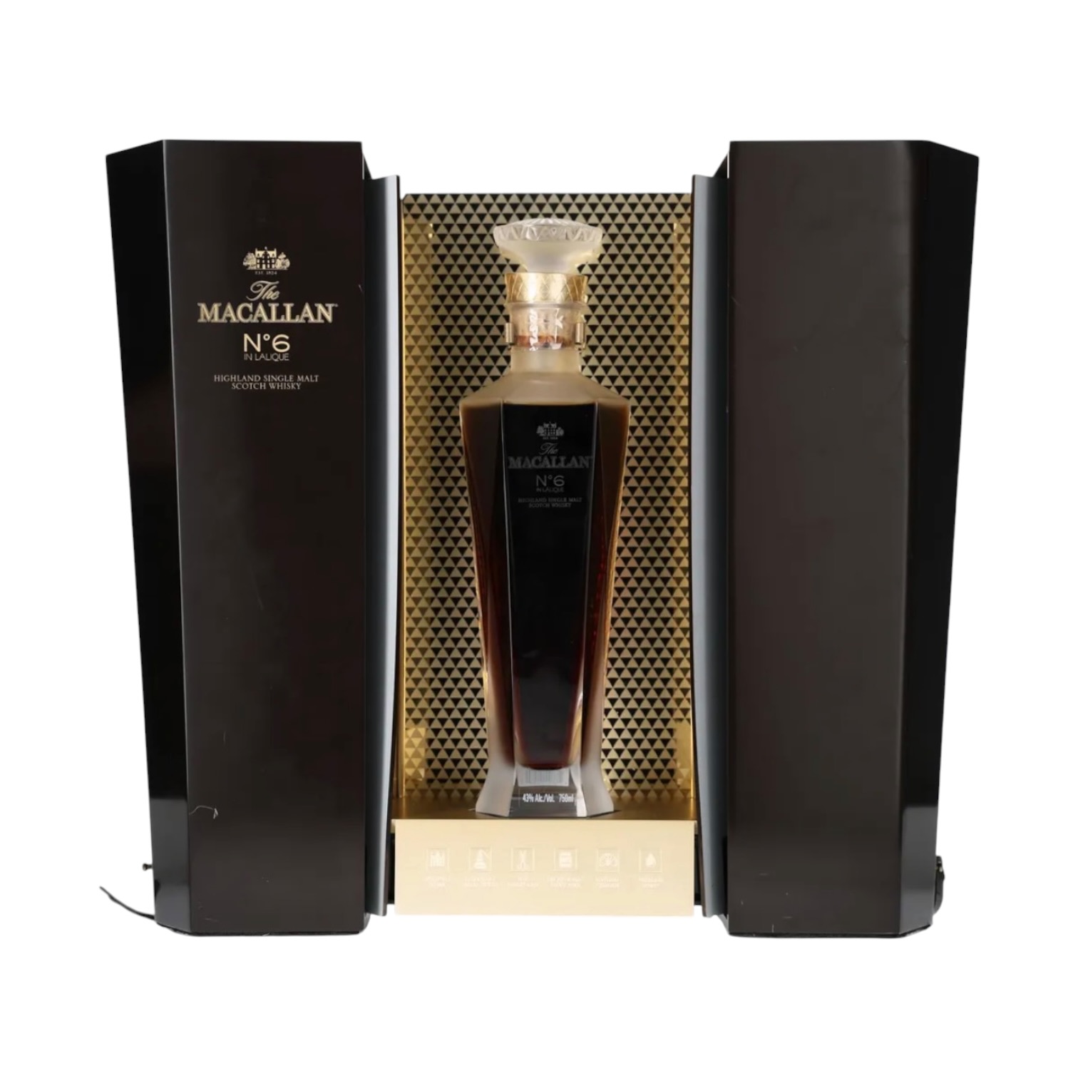The Macallan Series No. 6 in Lalique | Single Malt Scotch Whisky | 700ml Macallan No. 6 in Lalique Highland Single Malt Scotch Whisky 700ml with display case