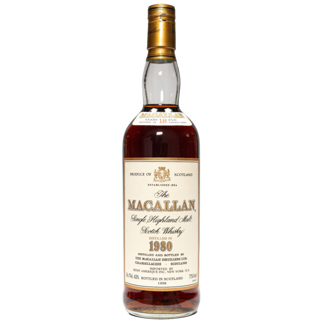 The Macallan 18 Year Old Sherry Oak 1980 Vintage (1998 Release) Single Malt Scotch Whisky 750ml bottle