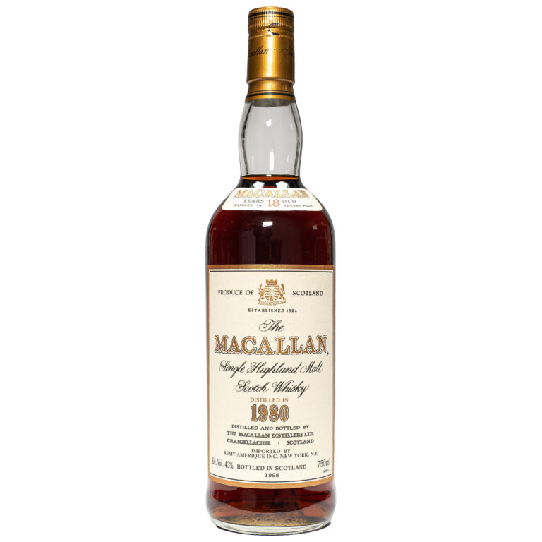 The Macallan 18 Year Old Sherry Oak 1980 Vintage (1998 Release) Single Malt Scotch Whisky 750ml bottle