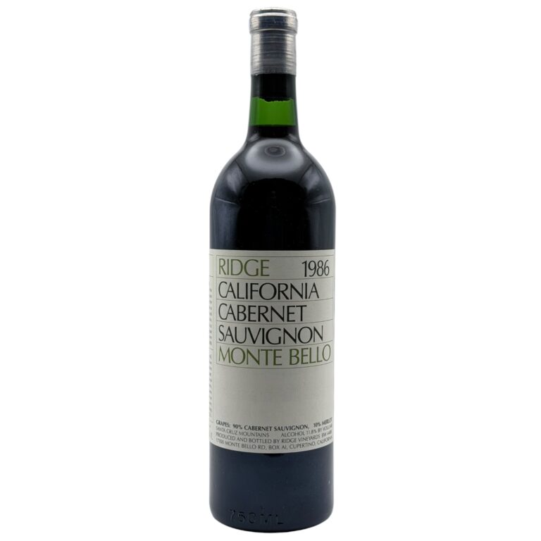 1986 Ridge Vineyards Monte Bello Cabernet Sauvignon Santa Cruz Mountains 750ml bottle