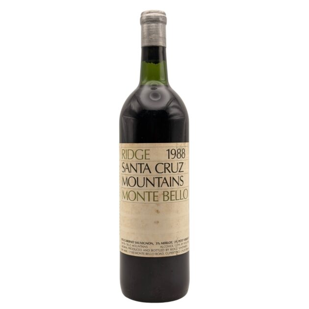 1988 Ridge Monte Bello Santa Cruz Mountains Red Wine 750ml bottle