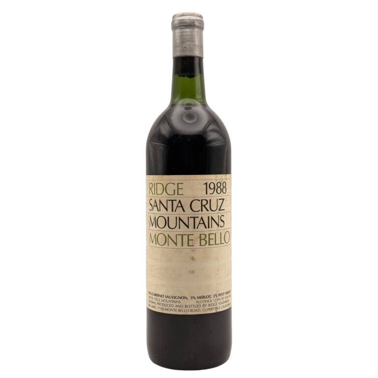 1988 Ridge Monte Bello Santa Cruz Mountains Red Wine 750ml bottle