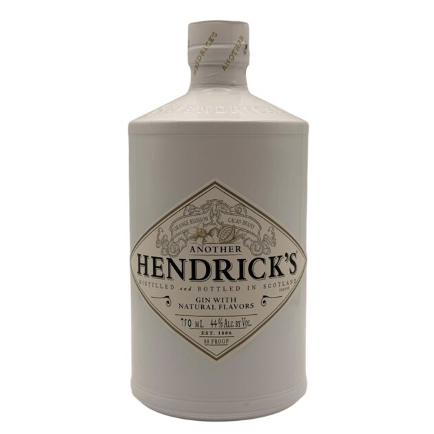 Another Hendrick’s gin with natural flavors orange blossom cacao beans 750ml white bottle
