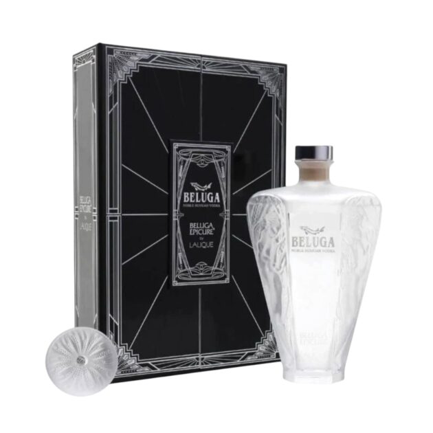 Beluga Epicure by Lalique Noble Russian Vodka 700ml crystal decanter with collector box