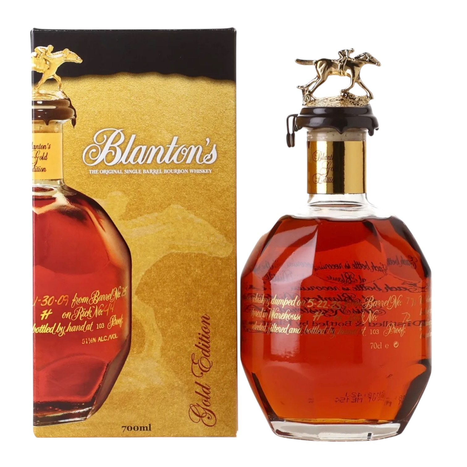 Blanton’s Gold Edition Original Single Barrel Bourbon Whiskey 700ml bottle with gift box