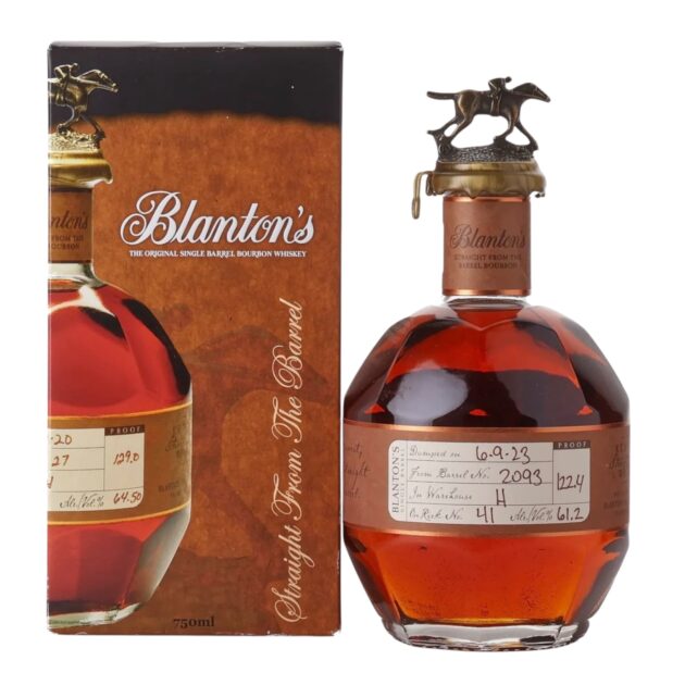 Blanton’s Straight From The Barrel Bourbon Whiskey 122.4 Proof 750ml bottle with gift box