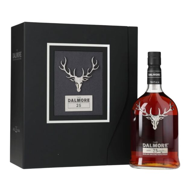 The Dalmore 25 Year Old Highland Single Malt Scotch Whisky 750ml bottle with gift box