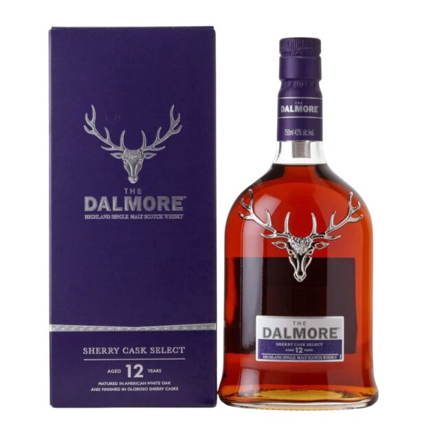 The Dalmore Sherry Cask Select 12 Year Old Highland Single Malt Scotch Whisky 750ml bottle with presentation box