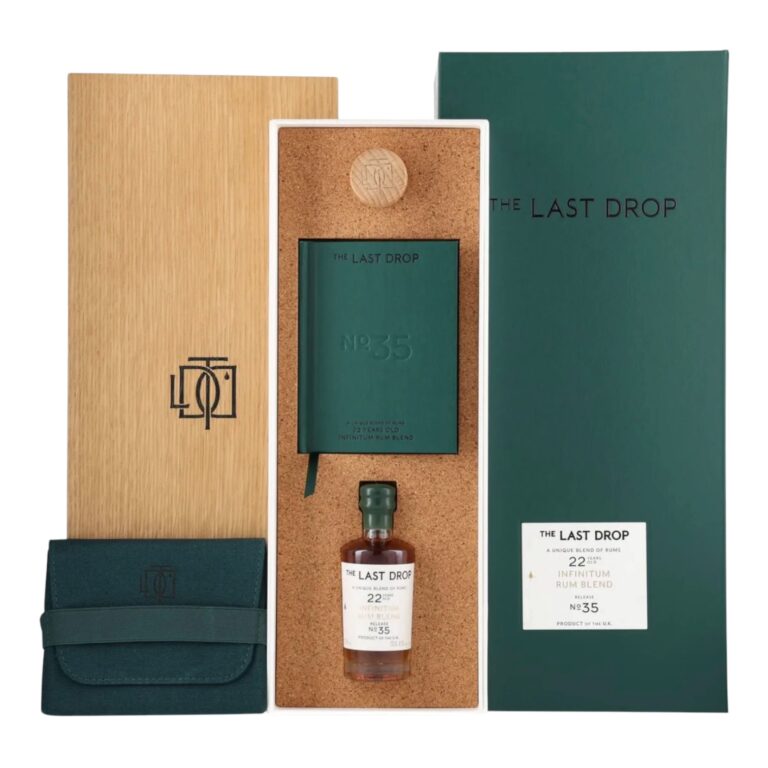The Last Drop Infinitum Rum Blend bottle with mini bottle