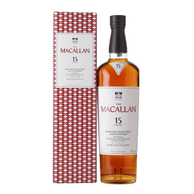 The Macallan 15 Year Old Double Cask Highland Single Malt Scotch Whisky 750ml bottle with gift box