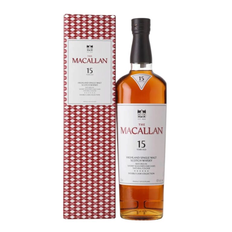 The Macallan 15 Year Old Double Cask Highland Single Malt Scotch Whisky 750ml bottle with gift box