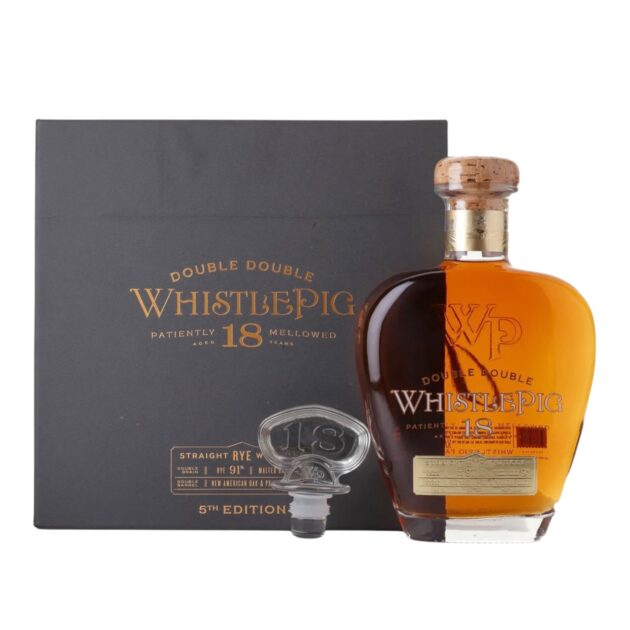 WhistlePig Double Double 18 Year Old 5th Edition Straight Rye Whiskey 750ml bottle with gift box