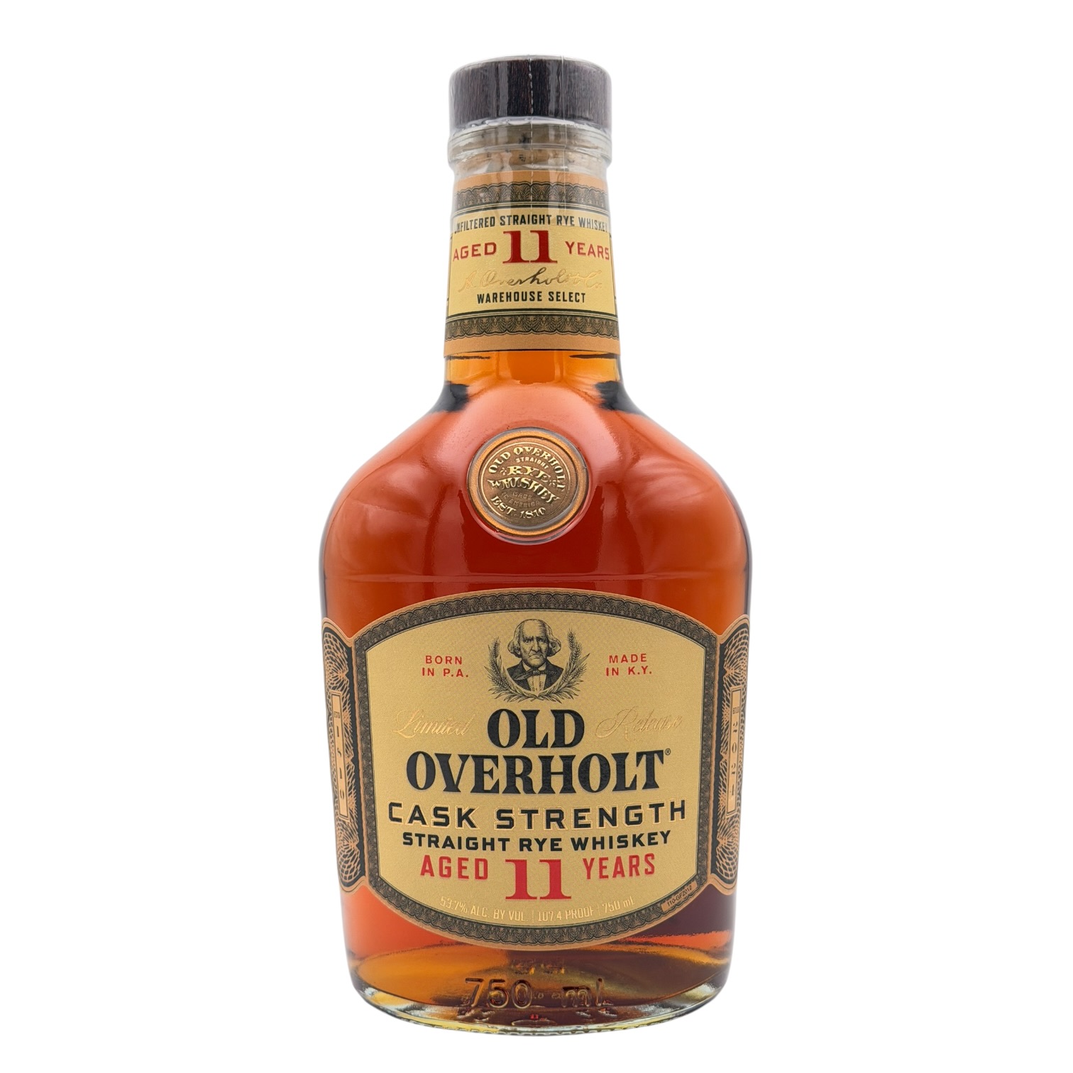 Old Overholt 11 Year Old Cask Strength | Straight Rye Whiskey | 750ml Old Overholt 11 Year Old Cask Strength Straight Rye Whiskey 750ml bottle