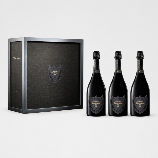 2002–2004 Dom Pérignon P2 Magnum Trilogy 3 bottle vintage Champagne set with display case