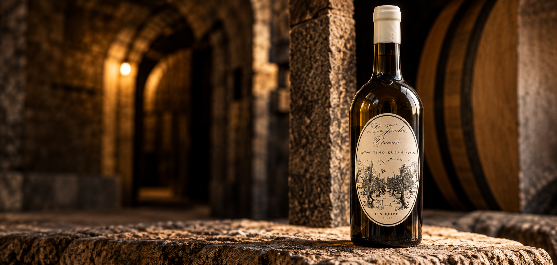 Bottle of Les Jardins Vivants Tino Kuban Les Reipes Blanc Burgundy Aligote